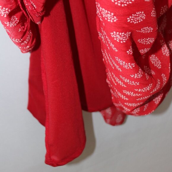 Old Navy Red and White Pattern Strappy Sun Dress with Ruffle Hem - Picture 12 of 15